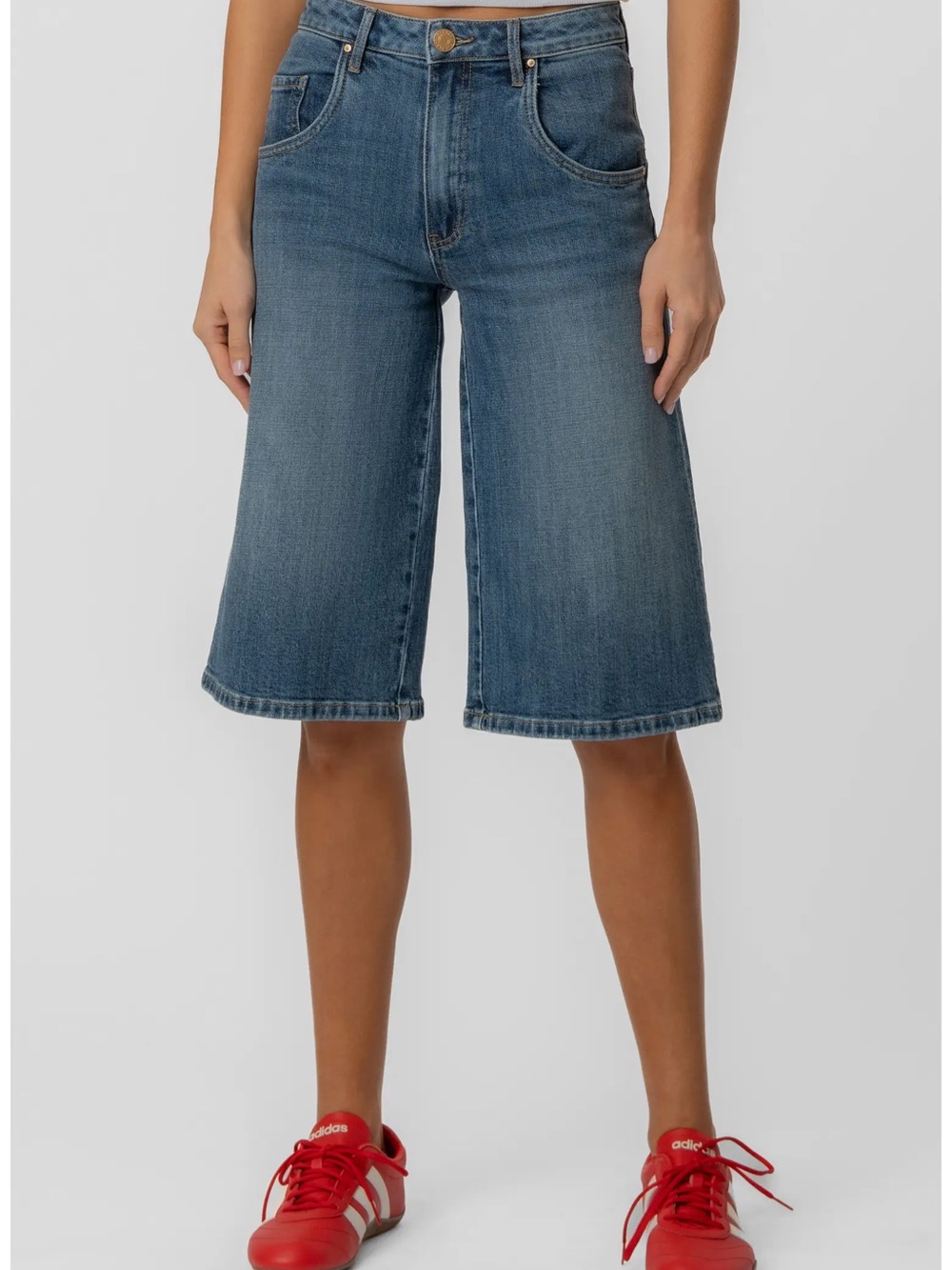 KUT THE KLOTH Mandy High Waist Denim Bermuda Shorts